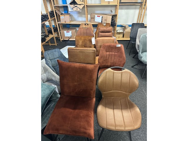 Ca. 10x eetkamerstoelen, cognac - afbeelding 6 van  7