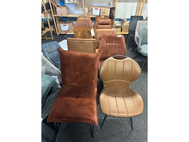Ca. 10x eetkamerstoelen, cognac - afbeelding 7 van  7