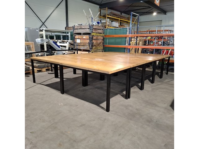 Ca. 10x eiken horeca/ kantine tafels - afbeelding 1 van  9