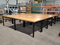 Ca. 10x eiken horeca/ kantine tafels - afbeelding 1 van  9