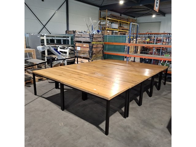 Ca. 10x eiken horeca/ kantine tafels - afbeelding 2 van  9