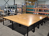Ca. 10x eiken horeca/ kantine tafels - afbeelding 2 van  9