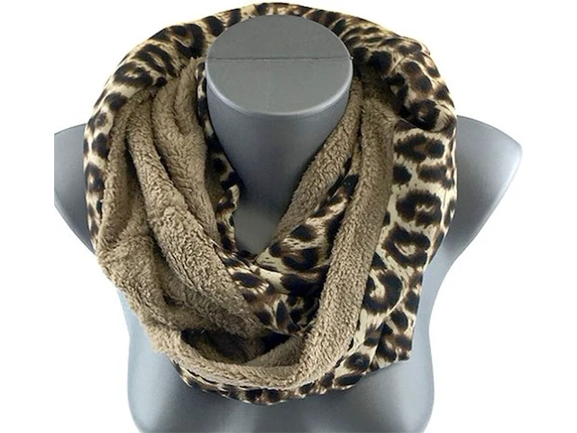 Ca. 10x fleece col sjaal dames, diverse prints, 28 x 75 cm - afbeelding 2 van  5