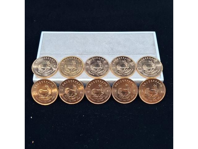 Ca. 10x gouden munt, south africa, krugerrand - afbeelding 1 van  9