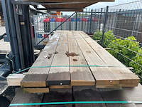 Ca. 10x guyana teak planken fijnbezaagd, 33x158mm, lengte 275cm