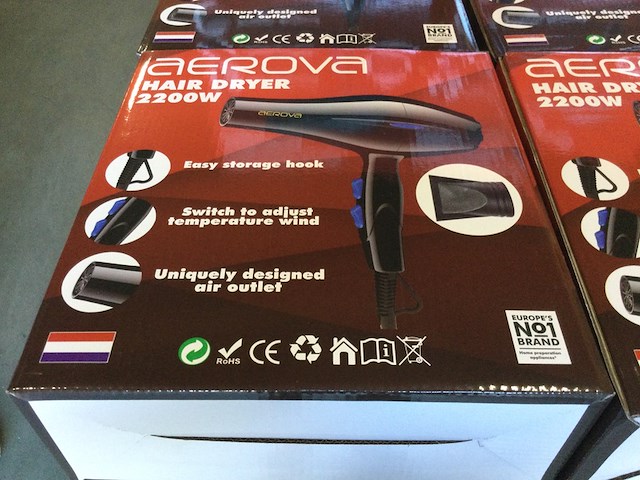 Ca. 10x haardroger 2200 watt, aerova, zwart - afbeelding 2 van  3