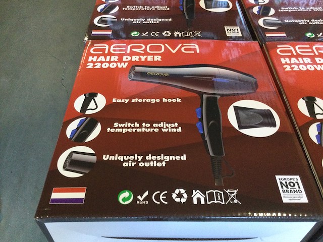 Ca. 10x haardroger 2200 watt, aerova, zwart - afbeelding 2 van  3