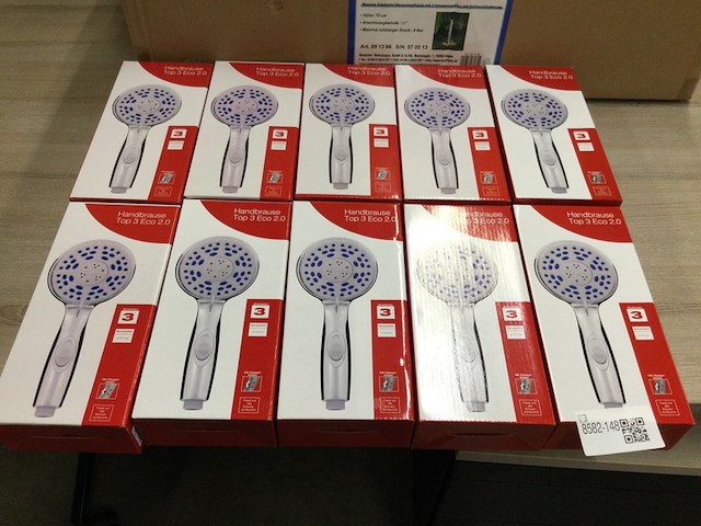 Ca. 10x handouche met 3 straalstanden en waterstop, sanitop, 721745 - afbeelding 2 van  4