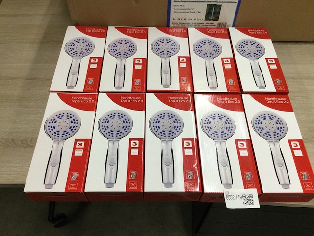 Ca. 10x handouche met 3 straalstanden en waterstop, sanitop, 721745 - afbeelding 2 van  4