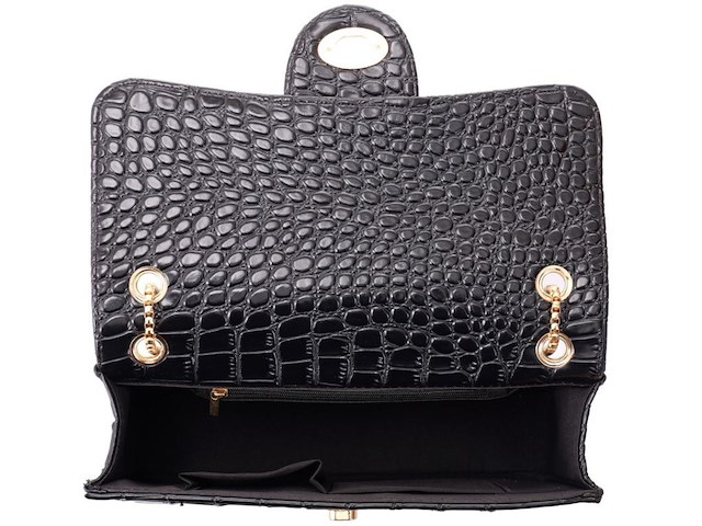 Ca. 10x handtas cocodrillo, negro - afbeelding 3 van  3