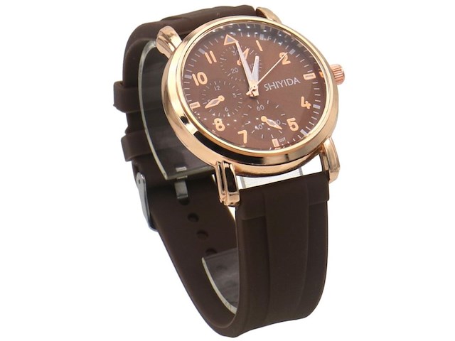 Ca. 10x horloge shiyida, rubber strap brown - afbeelding 1 van  1