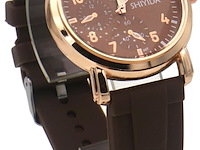 Ca. 10x horloge shiyida, rubber strap brown - afbeelding 1 van  1