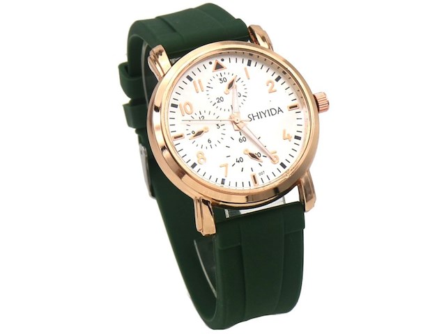 Ca. 10x horloge shiyida, rubber strap green - afbeelding 1 van  1