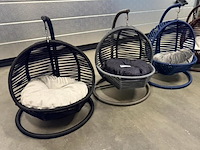 Ca. 10x kattenhangstoelen simba met kussen, zwart - afbeelding 1 van  2