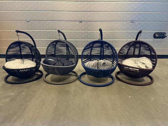 Ca. 10x kattenhangstoelen simba met kussen, zwart - afbeelding 2 van  2