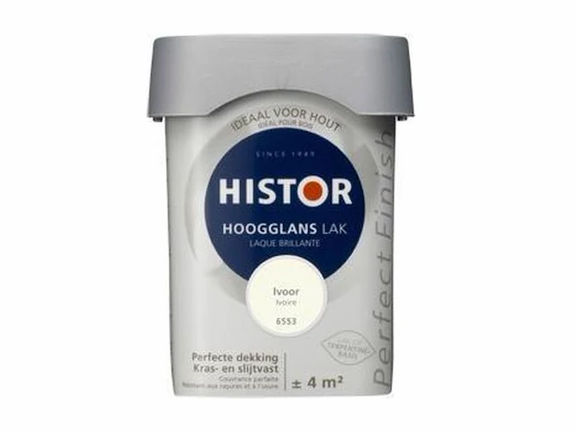 Ca. 10x lak hoogglans histor, perfect finish, ivoor, 250 ml - afbeelding 2 van  2