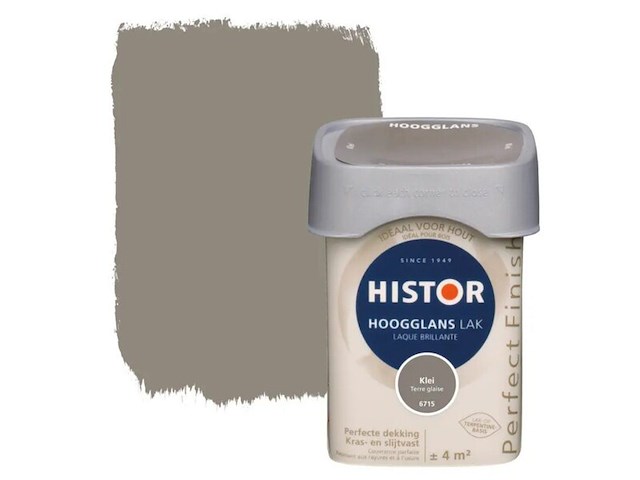 Ca. 10x lak hoogglans, histor, perfect finish, klei, 250 ml - afbeelding 1 van  2