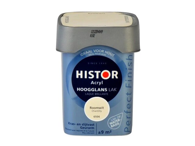 Ca. 10x lak hoogglans, histor, perfect finish, roomwit, 750 ml - afbeelding 2 van  2