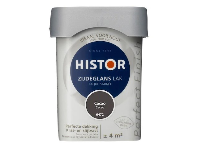 Ca. 10x lak zijdeglans, histor, perfect finish, cacao, 250 ml - afbeelding 2 van  2