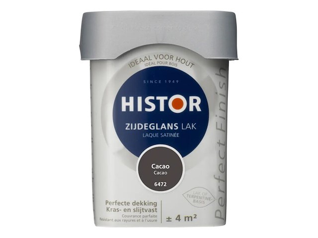 Ca. 10x lak zijdeglans histor, perfect finish, cacao, 250 ml - afbeelding 2 van  2