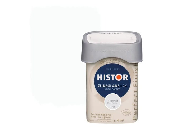 Ca. 10x lak zijdeglans histor, perfect finish, hoornwit, 250 ml - afbeelding 1 van  2
