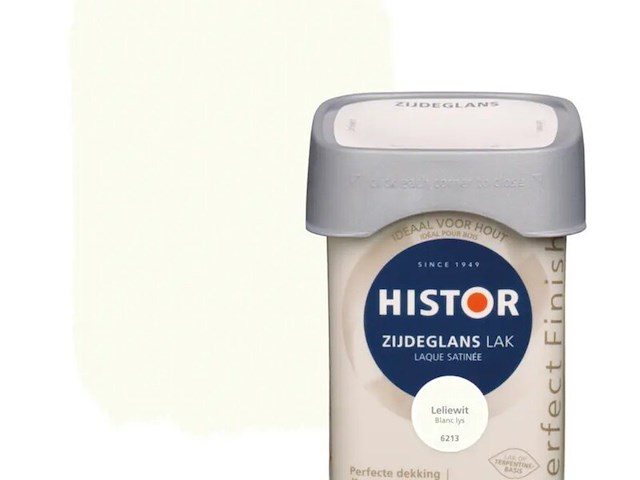 Ca. 10x lak zijdeglans, histor, perfect finish, leliewit, 250 ml - afbeelding 1 van  2