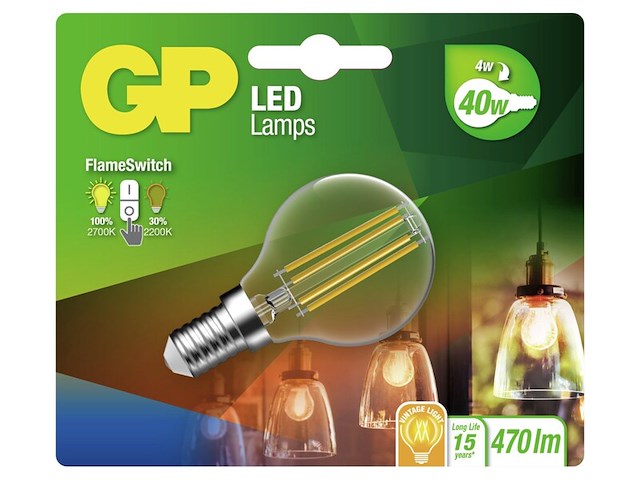 Ca. 10x led m globe fila fs 4w gp lighting, e14 - afbeelding 1 van  2