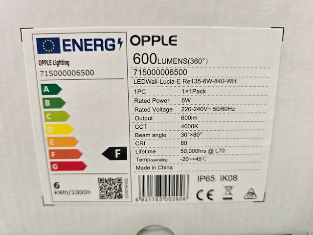 Ca. 10x led wall lucia buiten- binnen verlichting opple, 71500006500, wit - afbeelding 8 van  10