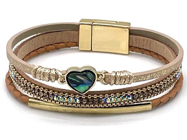 Ca. 10x lederen armband corazon, amaron - afbeelding 1 van  1