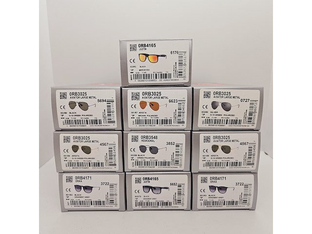 Ca. 10x rayban polarized zonnebrillen aviator, hexagonal, justin, erika... - afbeelding 12 van  27