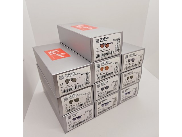 Ca. 10x rayban polarized zonnebrillen aviator, wayfarer, hexagonal, justin, chris, erika... - afbeelding 1 van  27