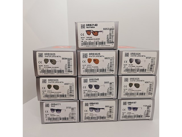 Ca. 10x rayban polarized zonnebrillen aviator, wayfarer, hexagonal, justin, chris, erika... - afbeelding 12 van  27