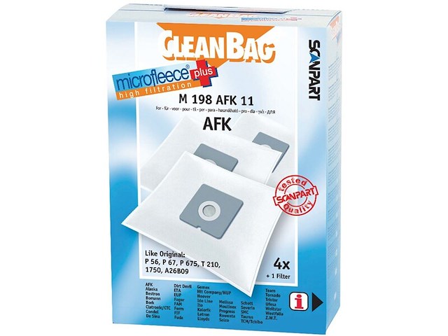 Ca. 10x stofzuigerzakken, scanpart, m198afk11, 4 stuks per doos - afbeelding 1 van  2