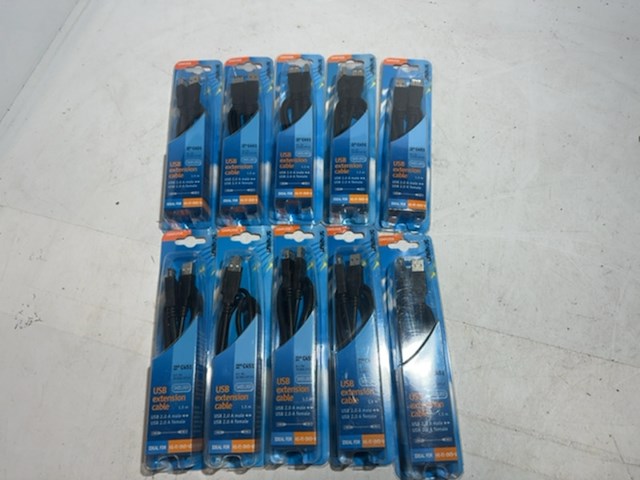 Ca. 10x usb 2.0 verlengkabel, scanpart, zwart, 1,5 meter - afbeelding 1 van  4