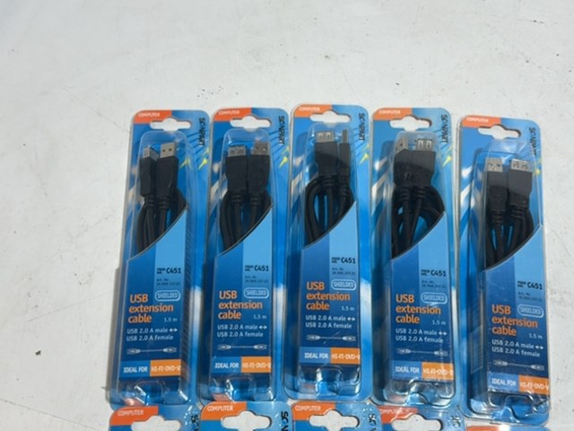 Ca. 10x usb 2.0 verlengkabel, scanpart, zwart, 1,5 meter - afbeelding 2 van  4