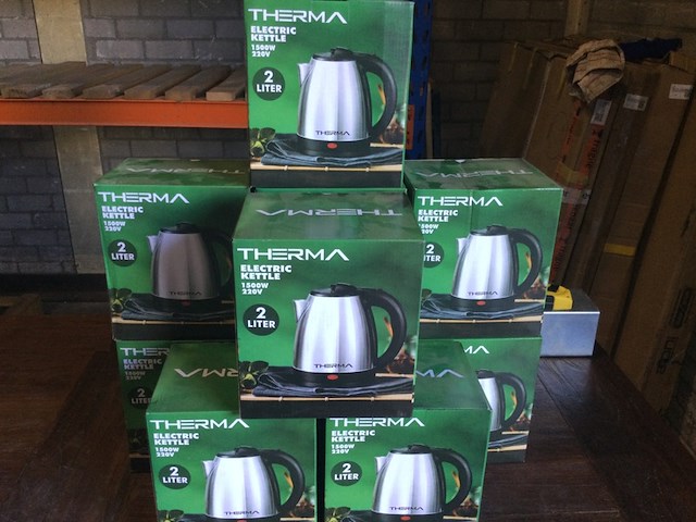 Ca. 10x waterkoker therma, 2 liter, chroom/zwart - afbeelding 2 van  2