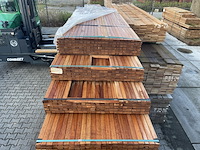 Ca. 110x angelim pedra latten geschaafd, 21x40mm, lengte 245cm