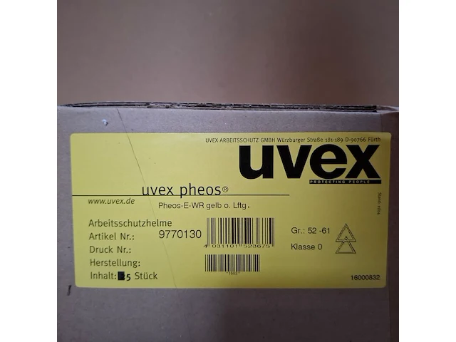Ca. 110x bouwhelm uvex, pheos-e-wr, geel - afbeelding 3 van  4