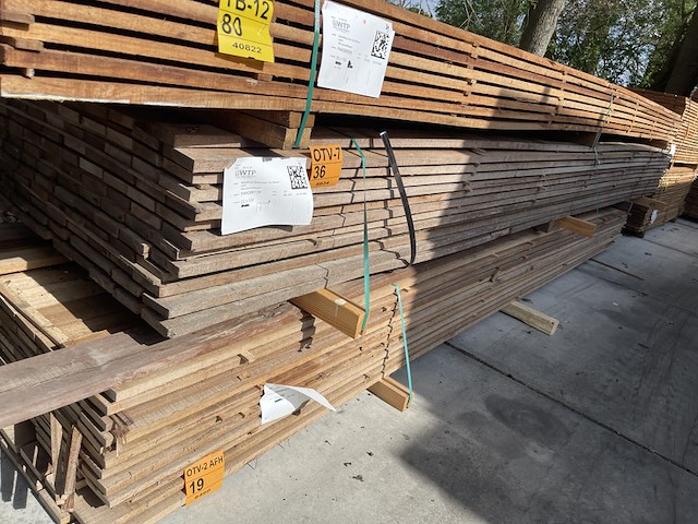 Ca. 110x guyana teak beschoeiingsplanken, 20x100mm, lengte 500cm - afbeelding 4 van  4