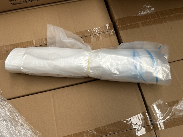 Ca. 110x rol à 10 stuks mdpe zak 70/15x200 cm t50 trp + pp strip - afbeelding 2 van  5