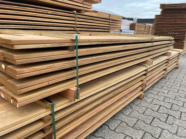Ca. 112x pakoeli planken geschaafd, 16x90mm, lengte 300cm - afbeelding 2 van  3