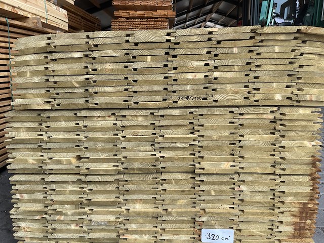 Ca. 112x vuren channelsiding geïmpregneerd, 18x145mm, lengte 330cm - afbeelding 3 van  3