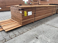 Ca. 115x guyana teak beschoeiingsplanken, 20x100mm, lengte 350cm - afbeelding 4 van  4