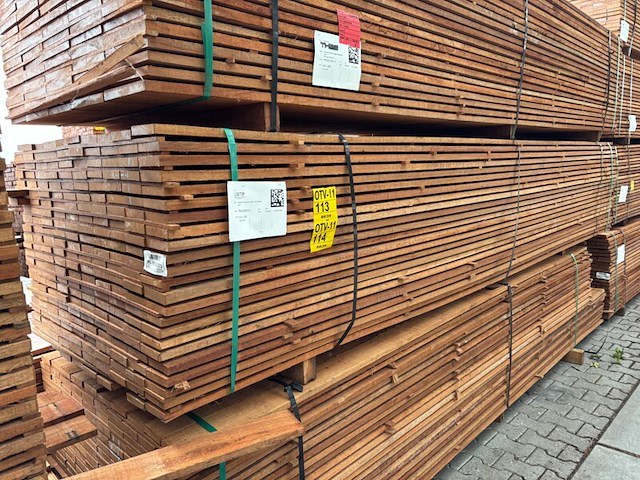 Ca. 115x guyana teak beschoeiingsplanken, 20x100mm, lengte 400cm - afbeelding 4 van  4