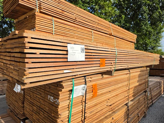 Ca. 115x guyana teak beschoeiingsplanken, 20x100mm, lengte 450cm - afbeelding 4 van  4