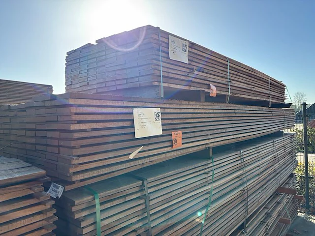 Ca. 115x guyana teak beschoeiingsplanken, 20x100mm, lengte 450cm - afbeelding 4 van  4