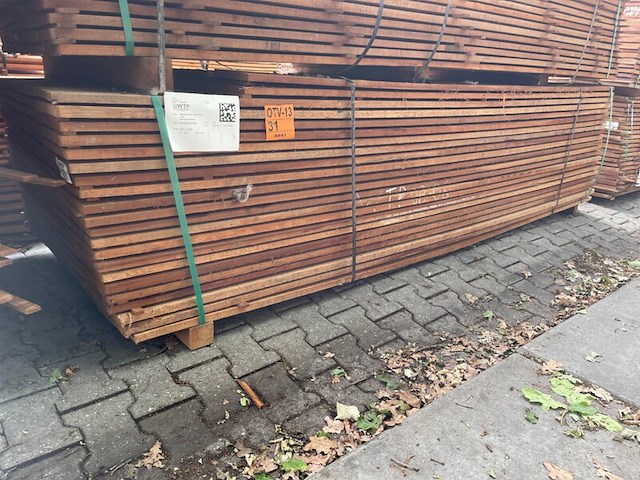 Ca. 115x guyana teak beschoeiingsplanken, 20x200mm, lengte 10/250cm, 105/300cm - afbeelding 4 van  4