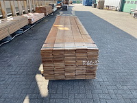Ca. 115x guyana teak beschoeiingsplanken, 20x200mm, lengte 10/250cm, 105/300cm