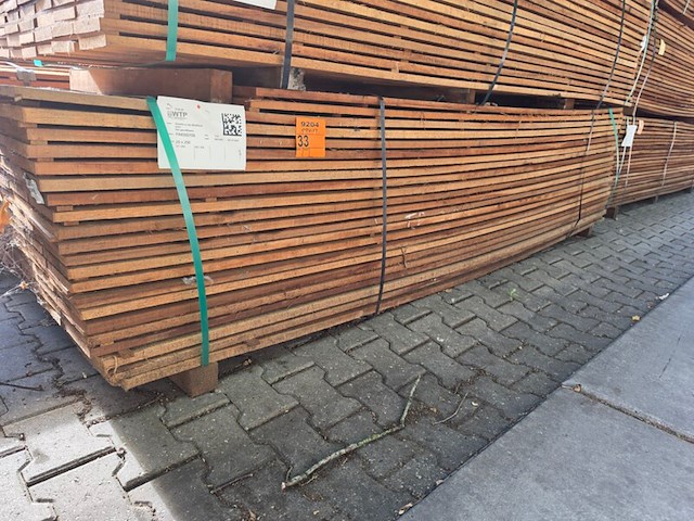 Ca. 115x guyana teak beschoeiingsplanken, 20x200mm, lengte 10/250cm, 105/300cm - afbeelding 4 van  4