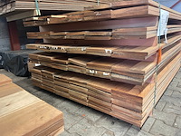 Ca. 116x angelim pedra country grade planken geschaafd, 18x190mm, lengte 16/150cm, 15/200cm, 12/250cm, 22/300cm, 51/350cm - afbeelding 2 van  3